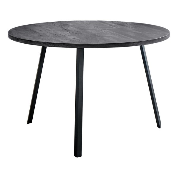 Daphnes Dinnette 48 in. dia. Black Reclaimed Wood & Black Metal Dining Table DA2618225